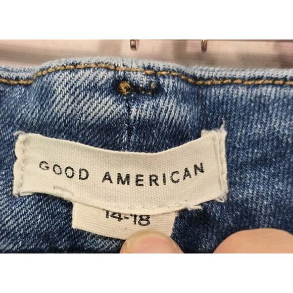 Good American Jeans Womens 14 16 18 Denim High Rise Medium Wash Full Length - Picture 3 of 11